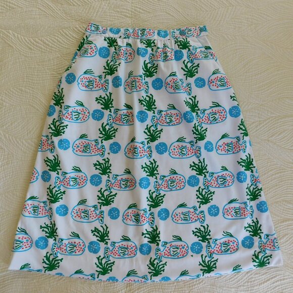 NOS Vested Gentress Sunfish Sand dollar resort skirt boho beach wedding VTG sz10 - Picture 2 of 16